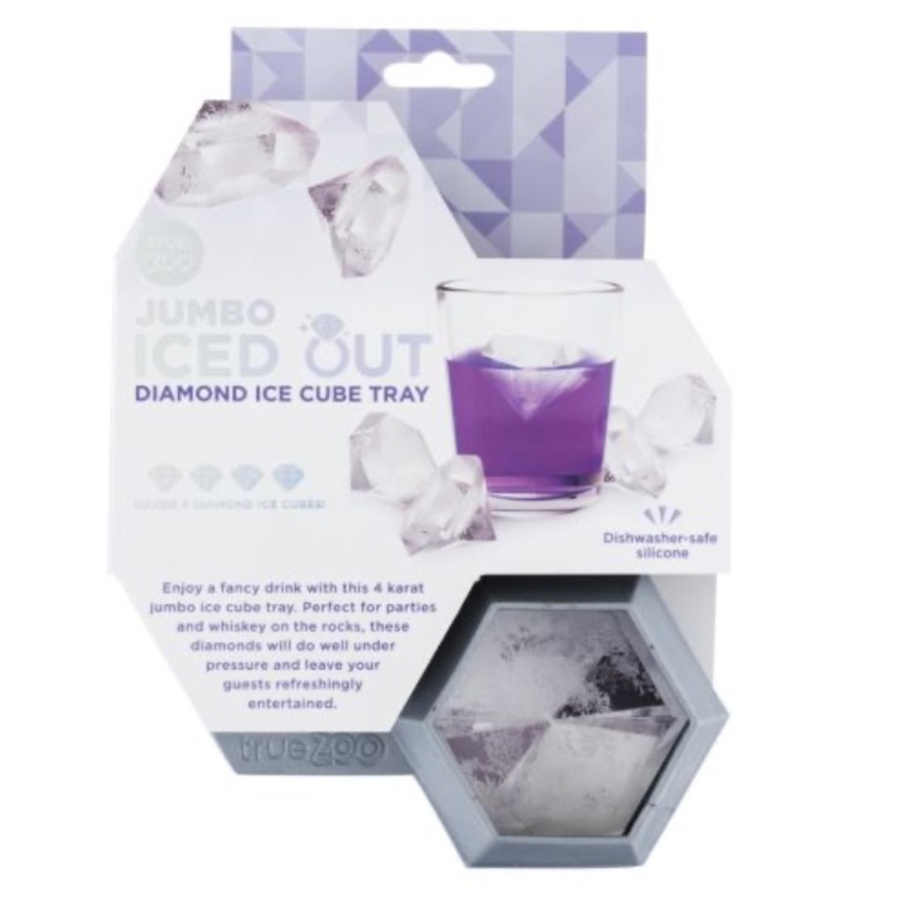 Jumbo Iced Out-diamond ice cube tray/use also for jello shots or soap making-NEW